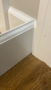 Finished cope joint on trim piece